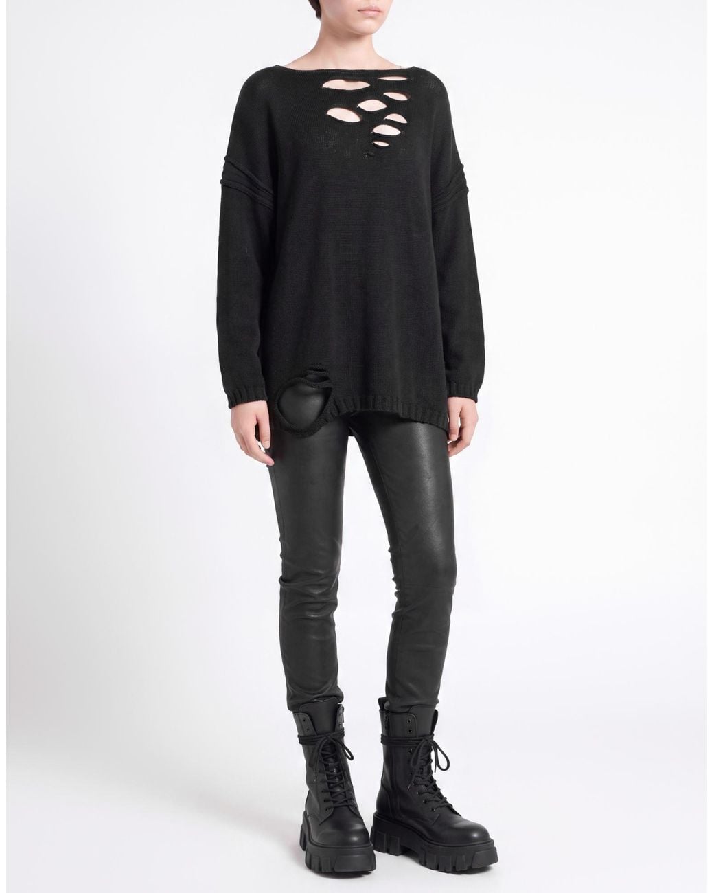 Masnada Black Sweater Merino Wool