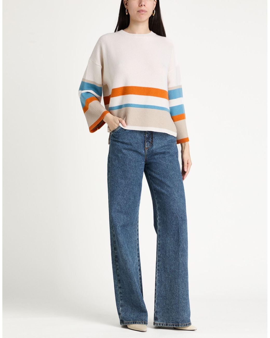 Purotatto White Cream Sweater Cashmere