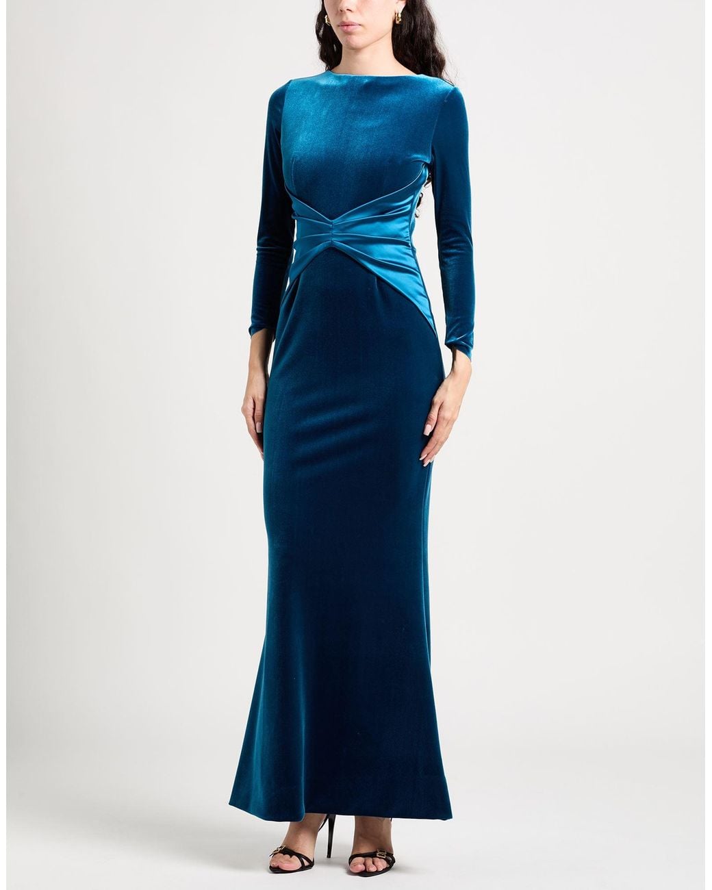 La Petite Robe Di Chiara Boni Blue Maxi Dress Polyamide, Elastane
