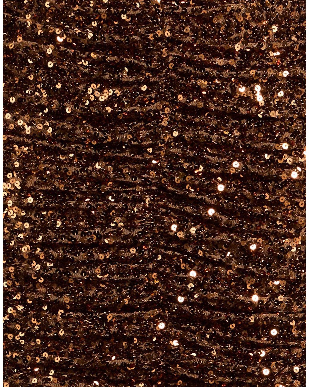 Babylon Brown Copper Mini Dress Polyester, Elastane