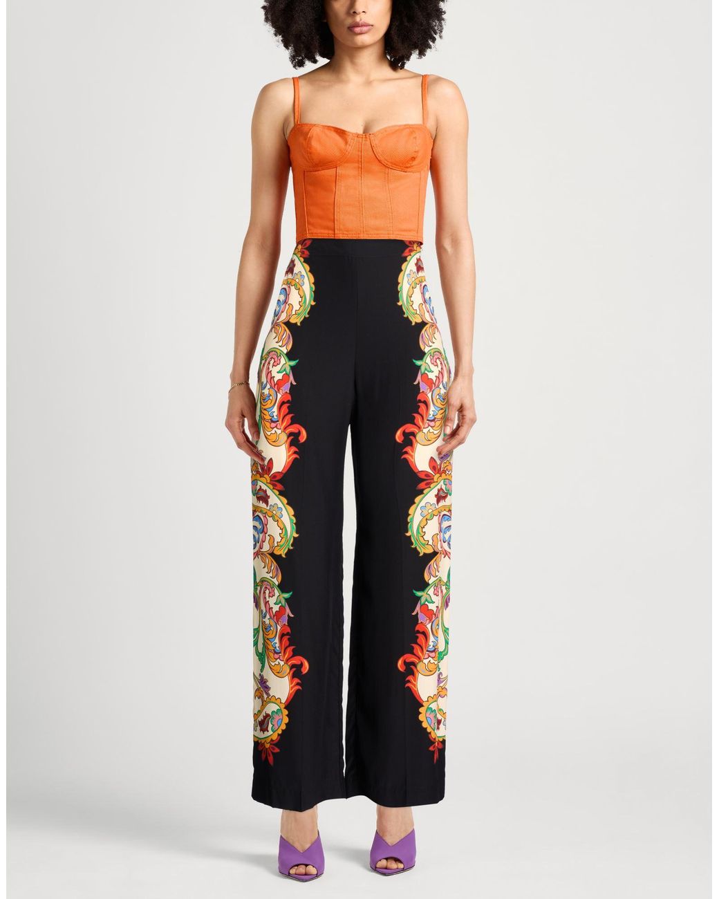 Etro Blue Pants Silk