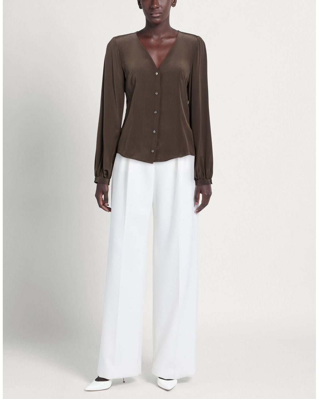 Camicettasnob Brown Dark Shirt Silk