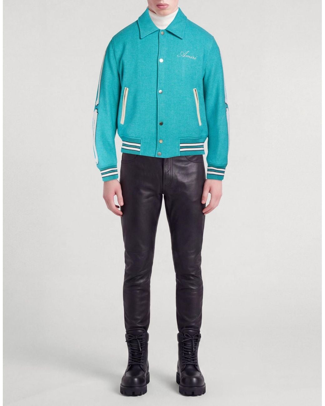 Amiri Blue Jacket Wool, Polyamide for men