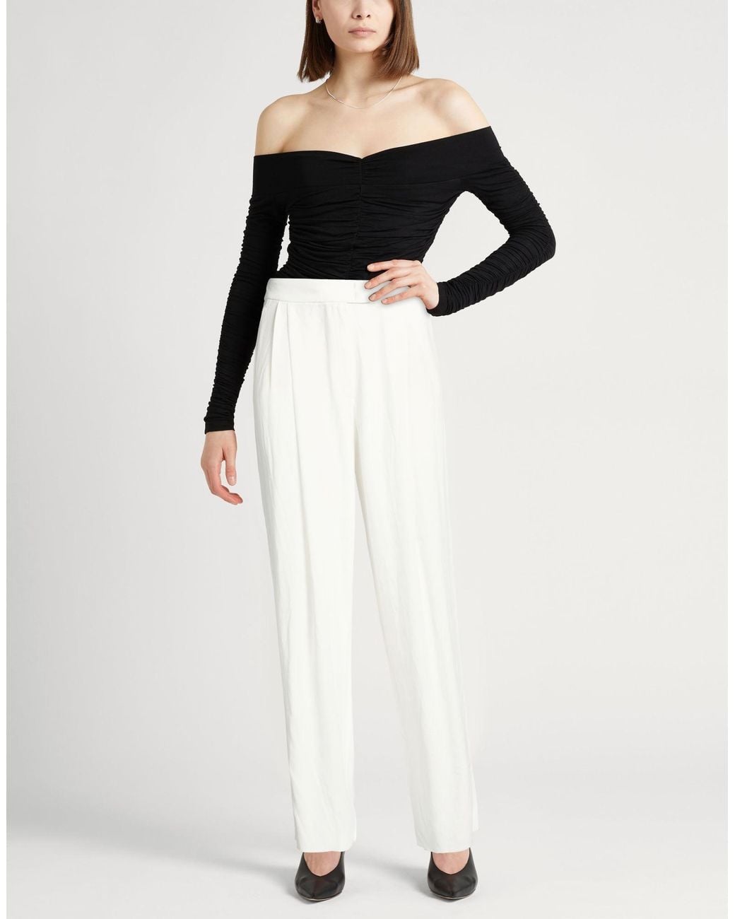 Emporio Armani White Pants Acetate, Viscose