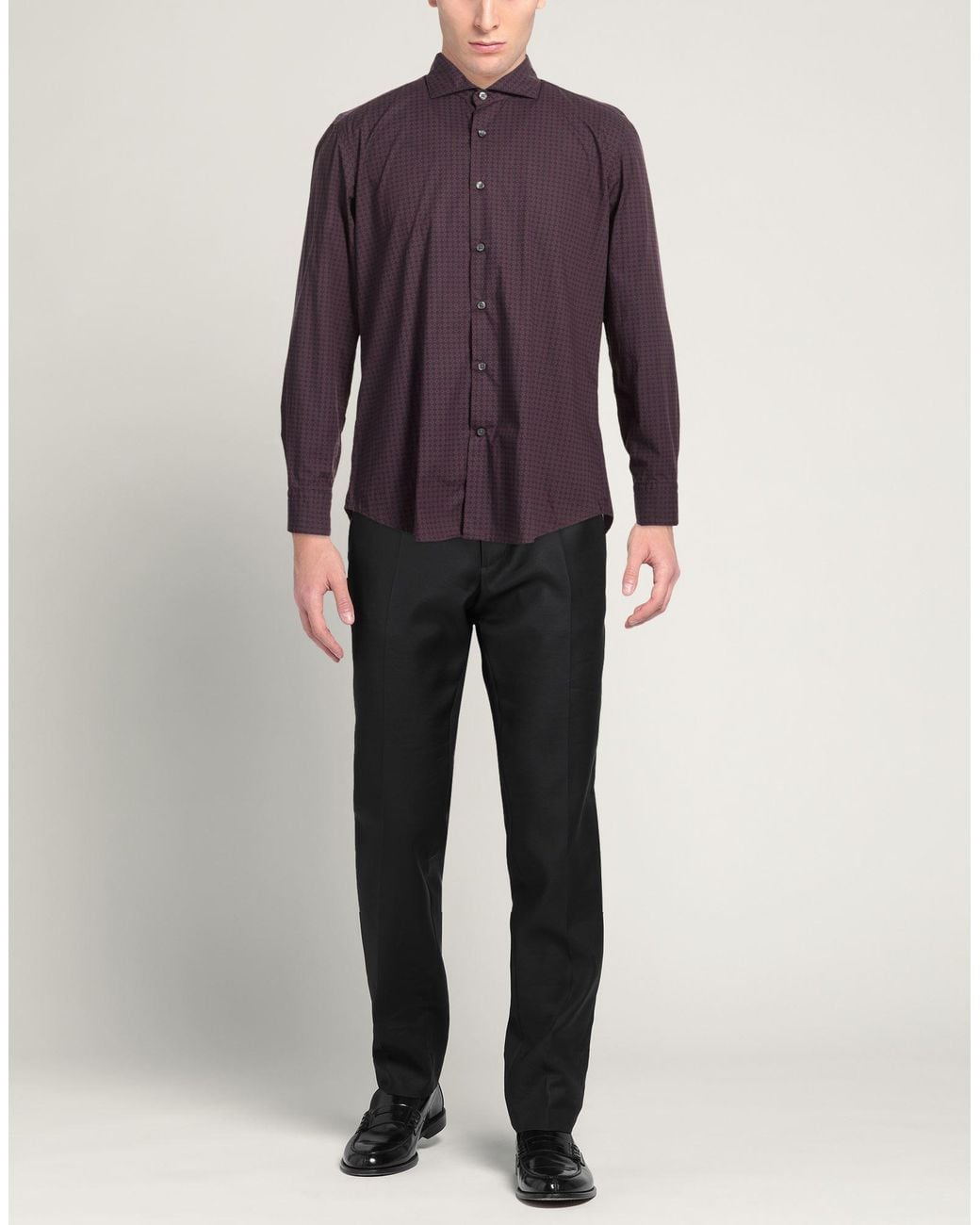 Ghirardelli Purple Shirt Cotton for men