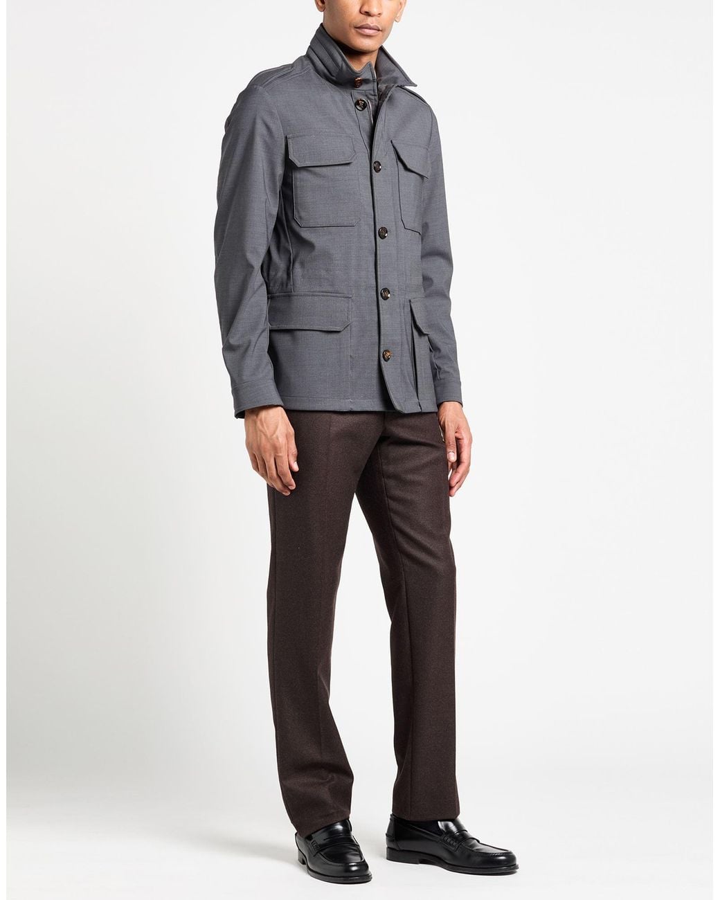 Moorer Gray Charcoal Jacket Virgin Wool, Polyamide, Lycra for men