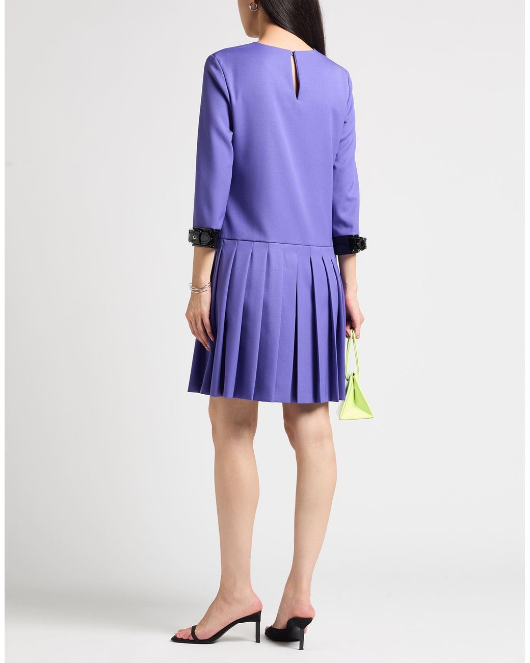 Moschino Blue Couture Mini Dress Virgin Wool, Polyester, Elastane, Polyurethane Resin