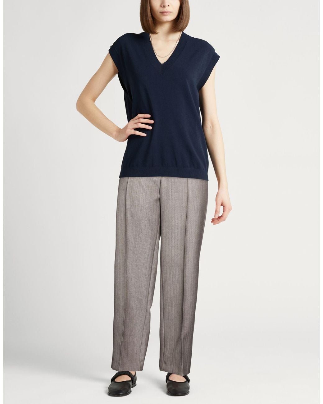 PT Torino Gray Dark Pants Virgin Wool