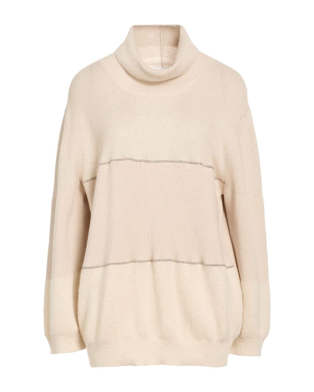 Fabiana Filippi Natural Turtleneck Wool, Alpaca Wool, Polyamide, Silk, Cashmere