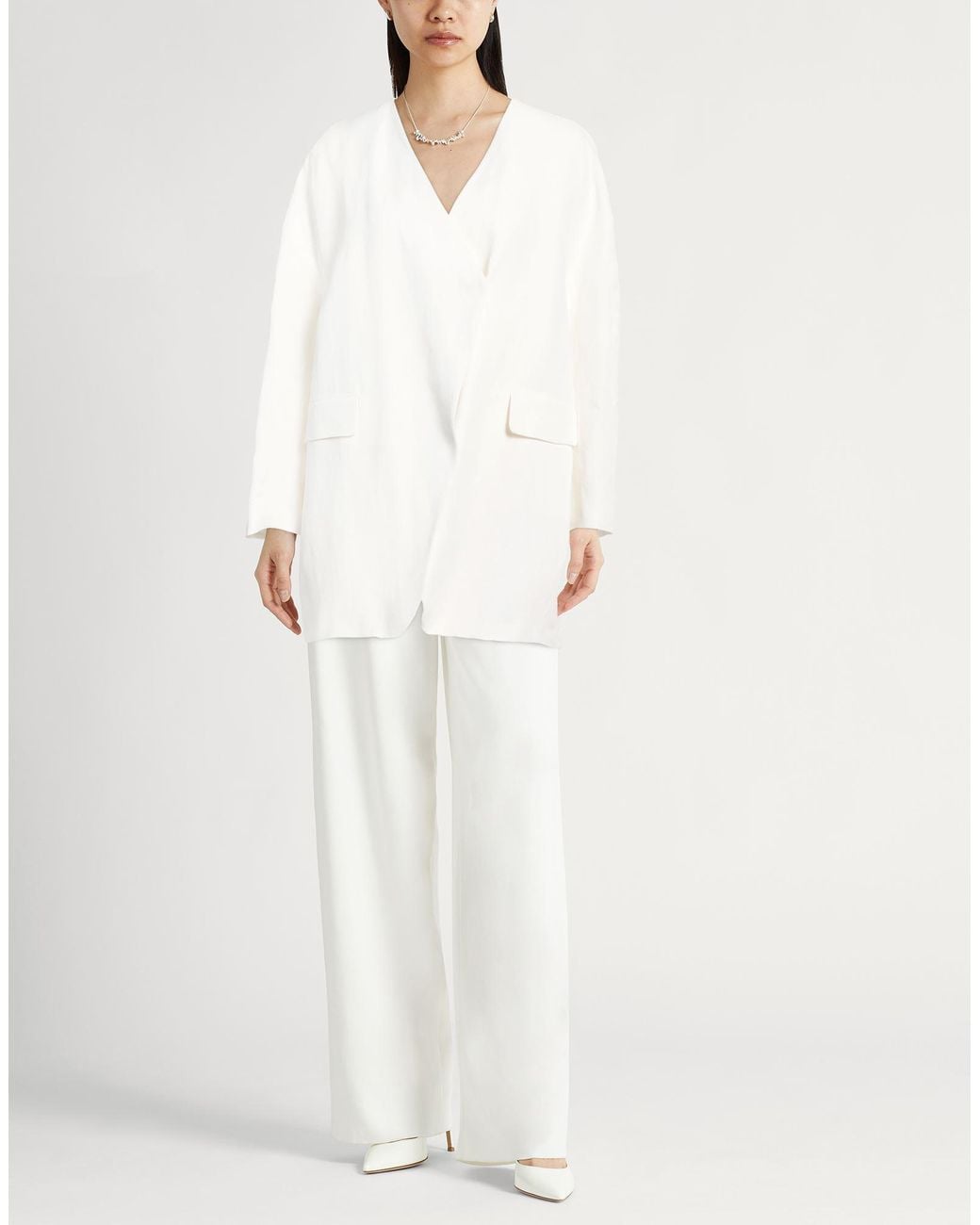 Fabiana Filippi White Blazer Viscose, Linen