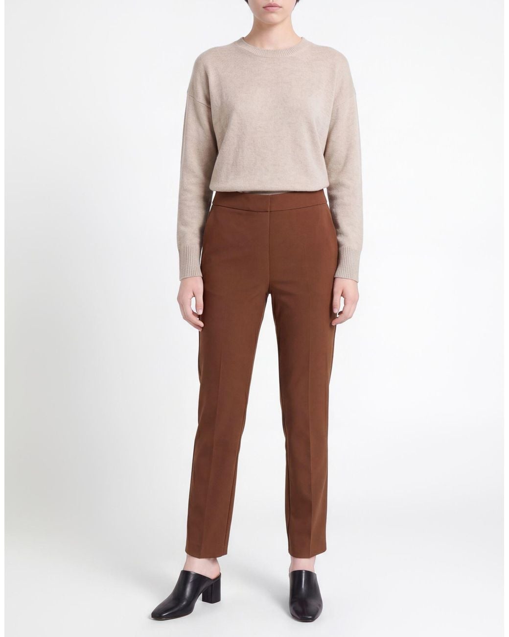 Patrizia Pepe Brown Pants Polyester, Elastane