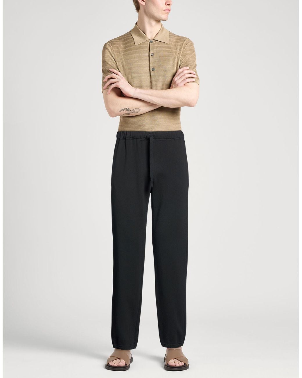 Crossley Black Pants Cotton for men