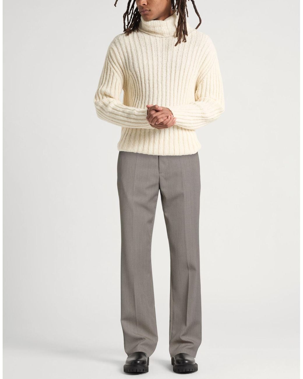Jil Sander Gray Sand Pants Virgin Wool for men
