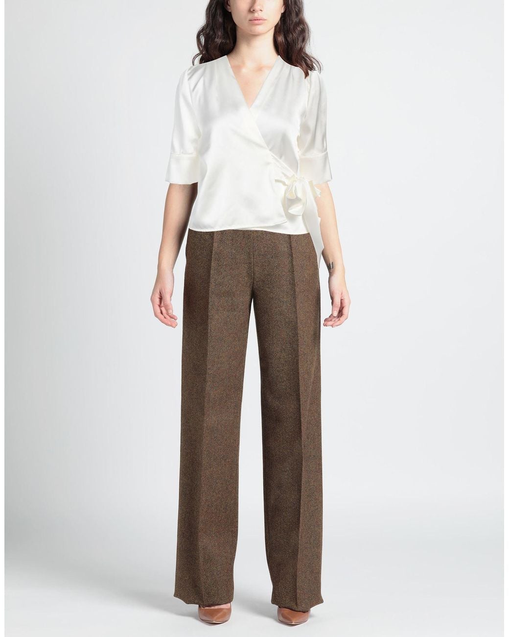 Pinko White Ivory Top Polyester, Elastane