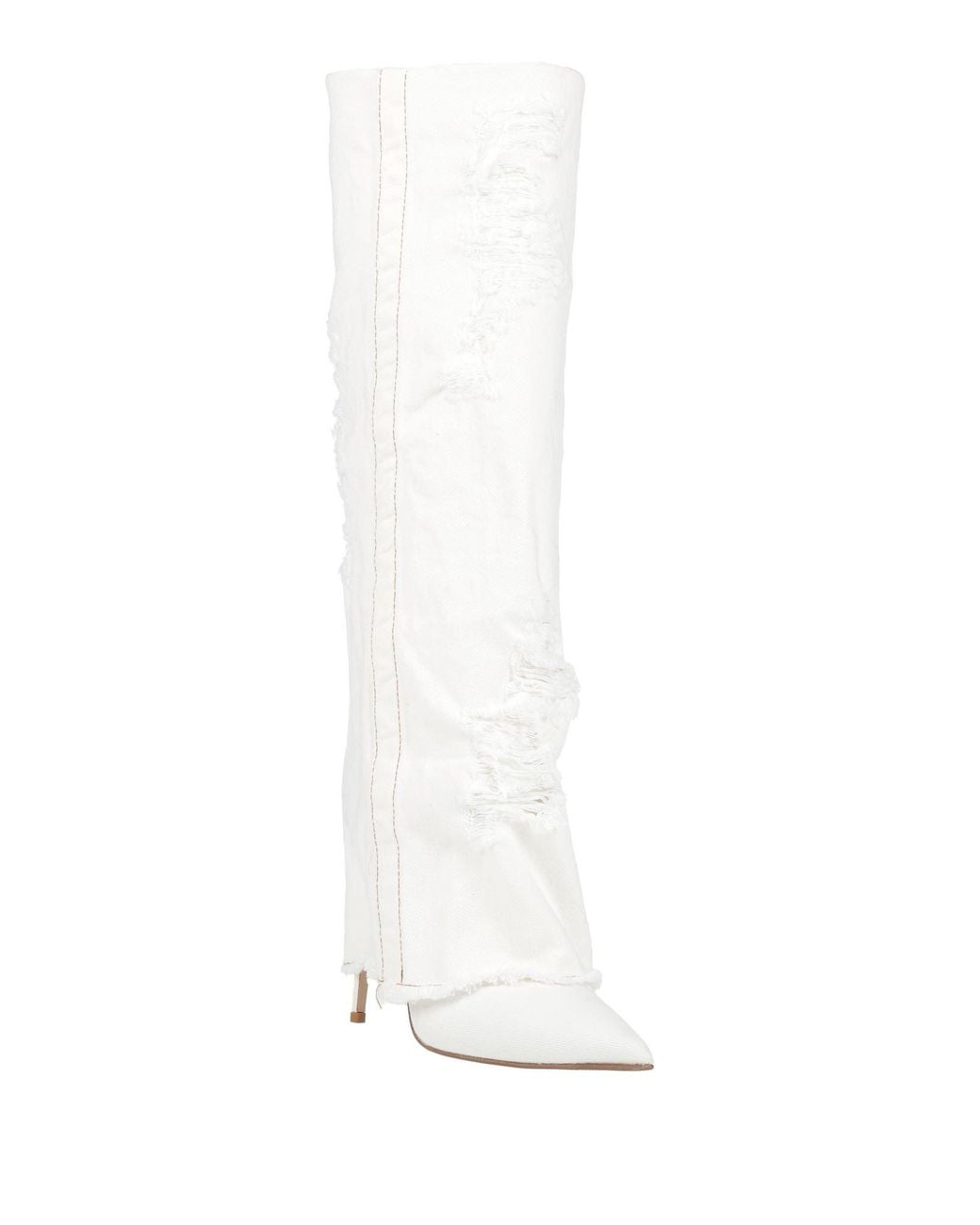 Le Silla White Ivory Boot Textile Fibers