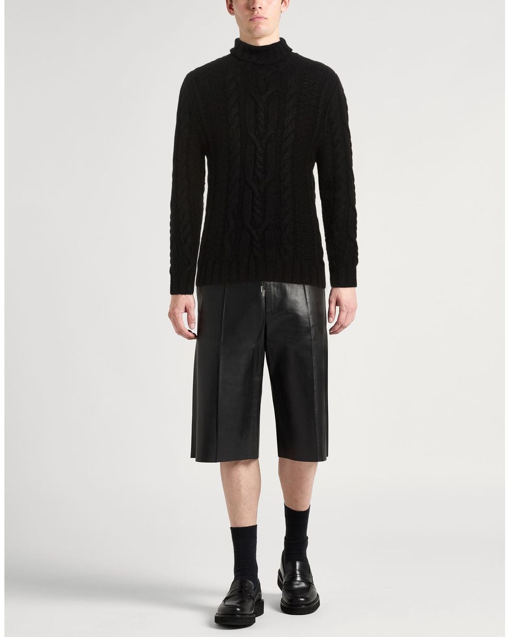 Fedeli Black Turtleneck Cashmere for men