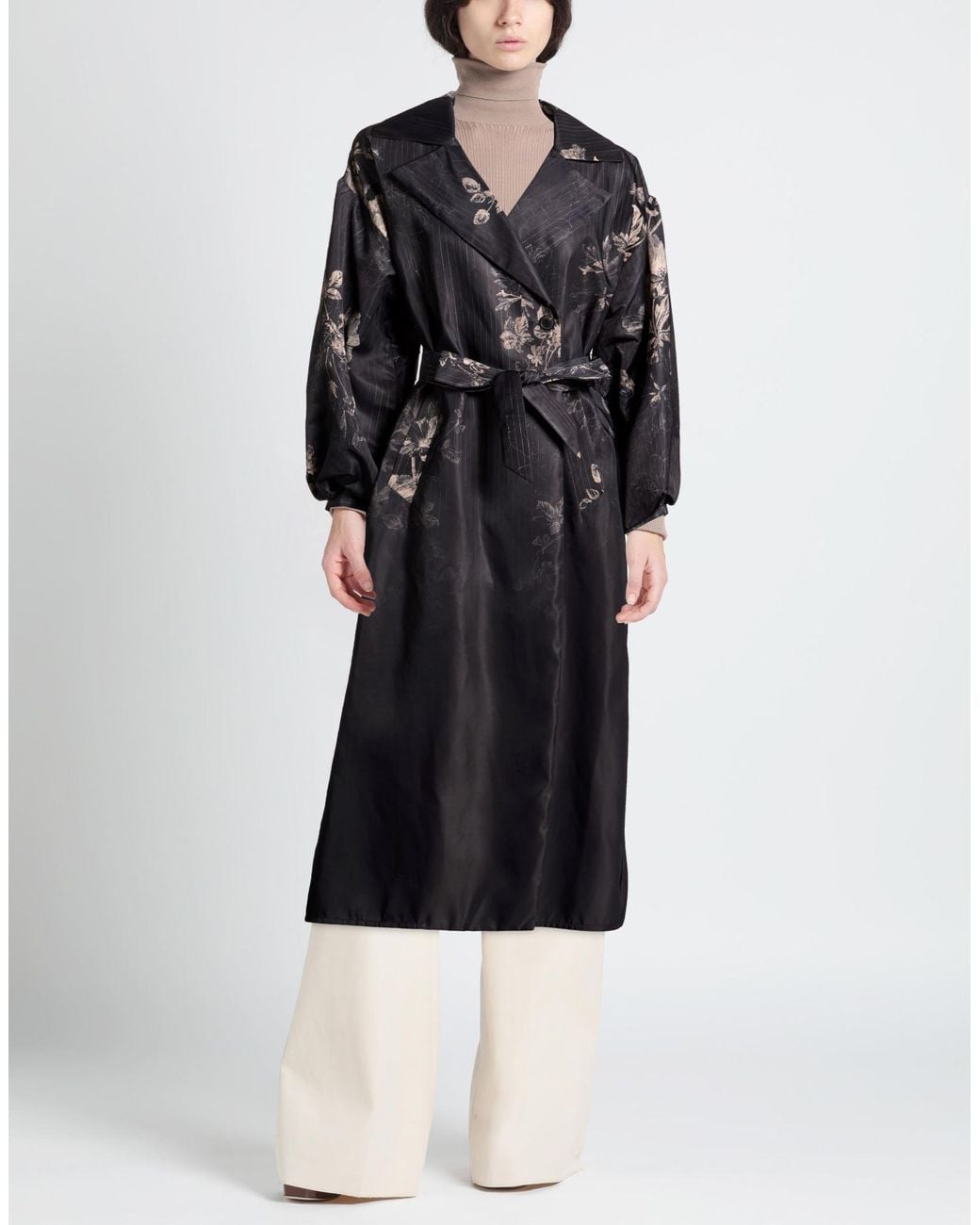 Shirtaporter Black Overcoats & Trench Coats