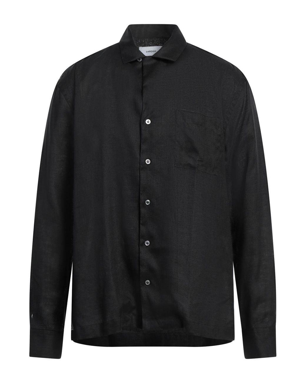Lardini Black Shirt Linen for men