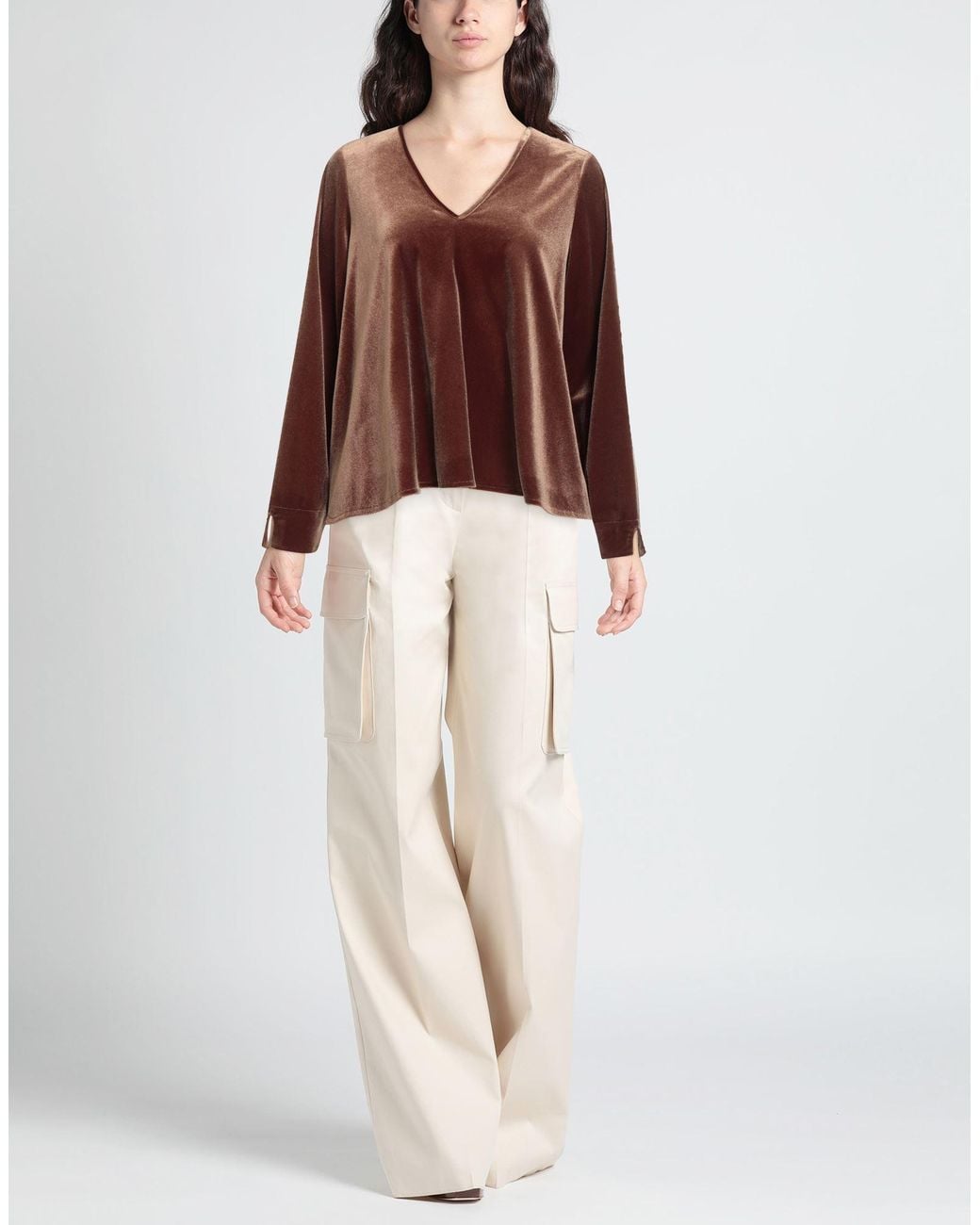 Compagnia Italiana Brown Top Polyester, Elastane