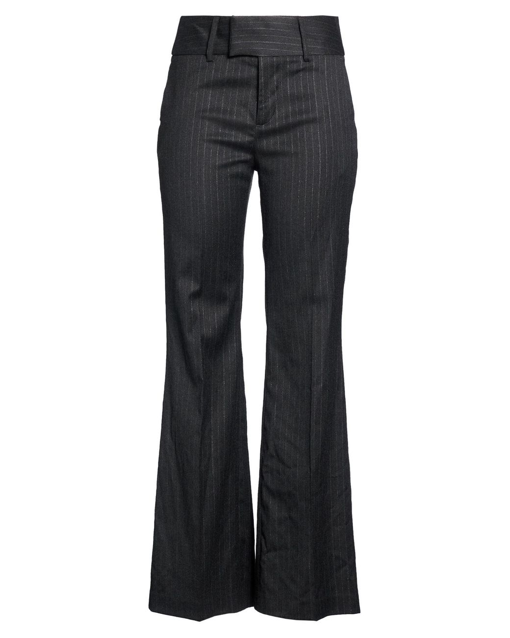 Department 5 Black Charcoal Pants Virgin Wool, Polyester, Viscose, Elastane