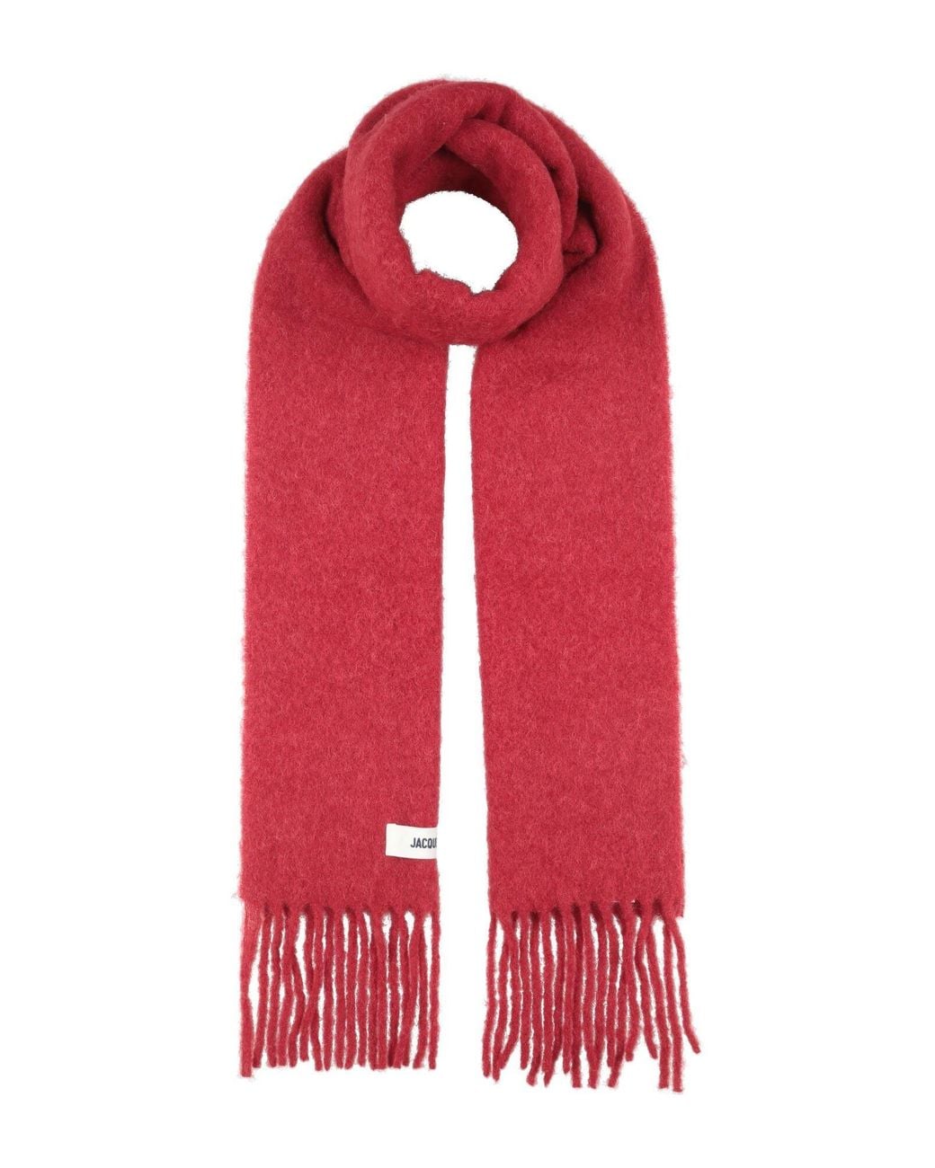 Jacquemus Red Scarf Mohair Wool, Alpaca Wool, Wool, Polyamide
