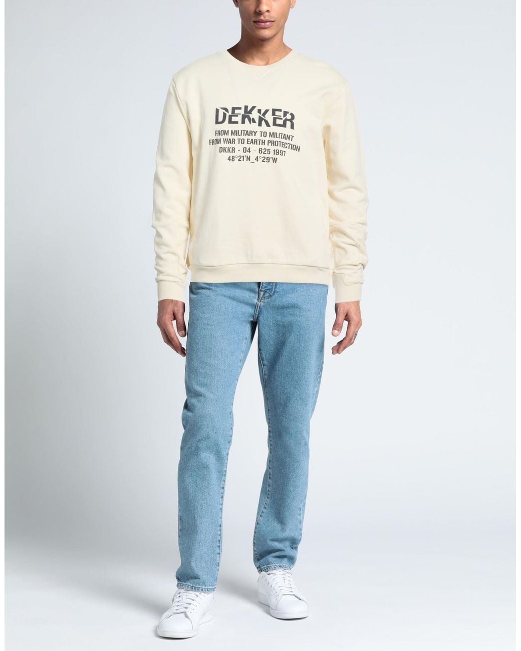 Dekker White Sweatshirt Cotton, Elastane for men