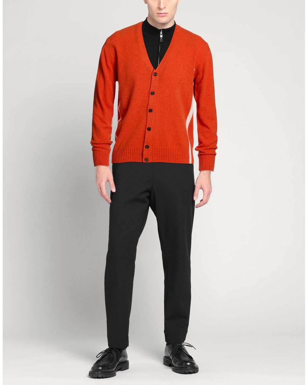 Exibit Orange Cardigan Wool, Polyamide for men
