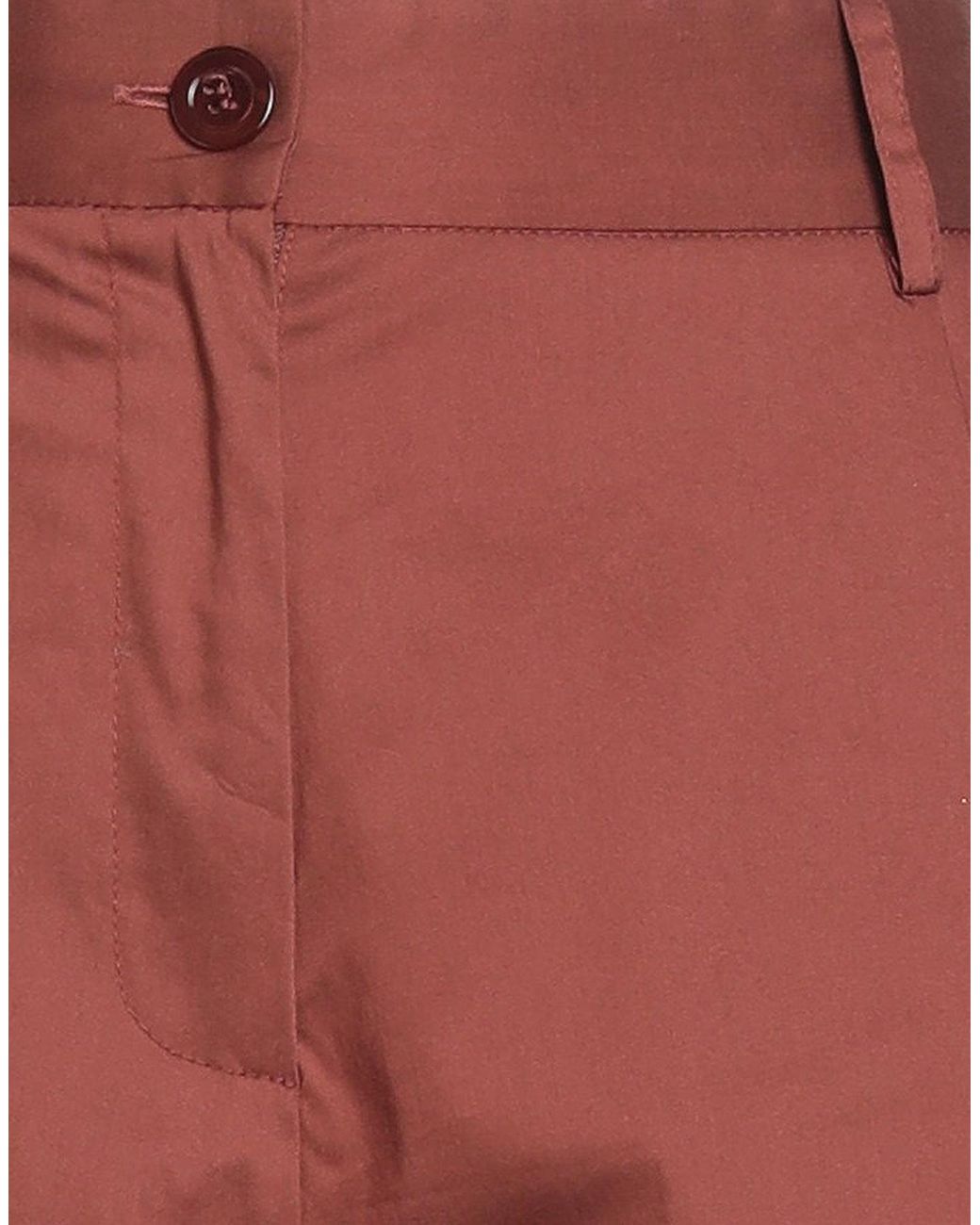 Semicouture Red Rust Shorts & Bermuda Shorts Cotton, Polyamide, Elastane