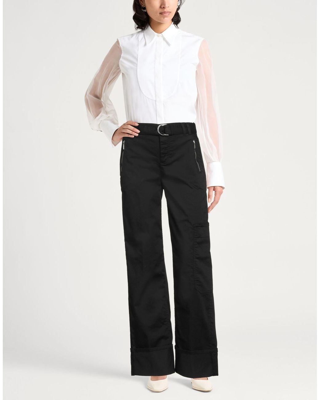 Liu Jo Black Pants Cotton, Polyester, Elastane