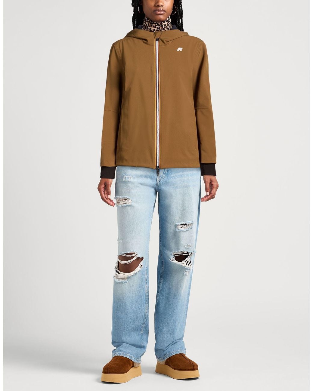 K-Way Brown Jacket Polyester, Polyurethane