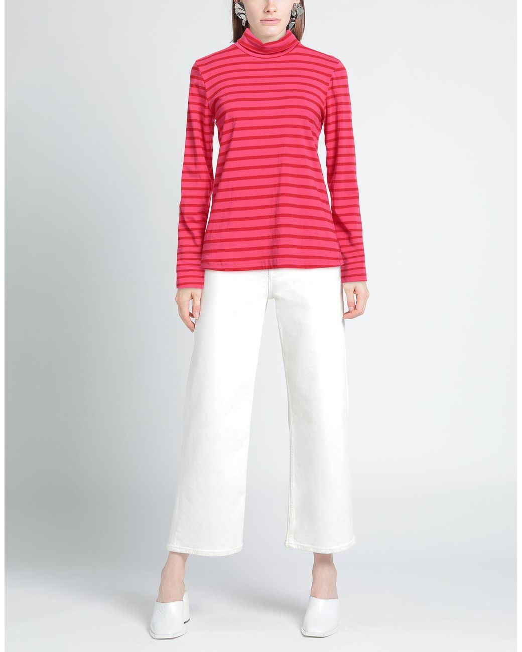 Shirtaporter Pink Fuchsia T-Shirt Viscose, Polyester, Elastane