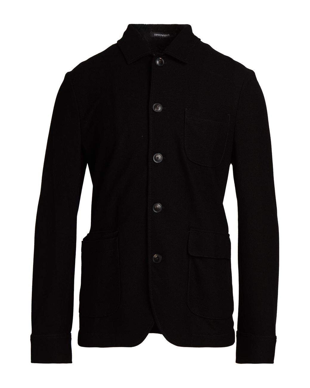 Emporio Armani Black Jacket Lyocell, Virgin Wool for men