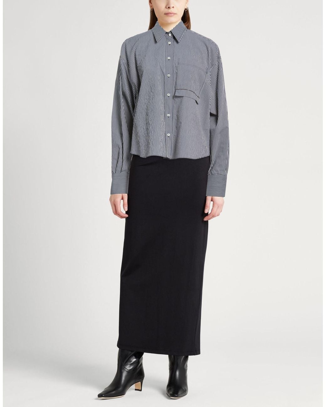 Brunello Cucinelli Gray Midnight Shirt Cotton, Polyamide