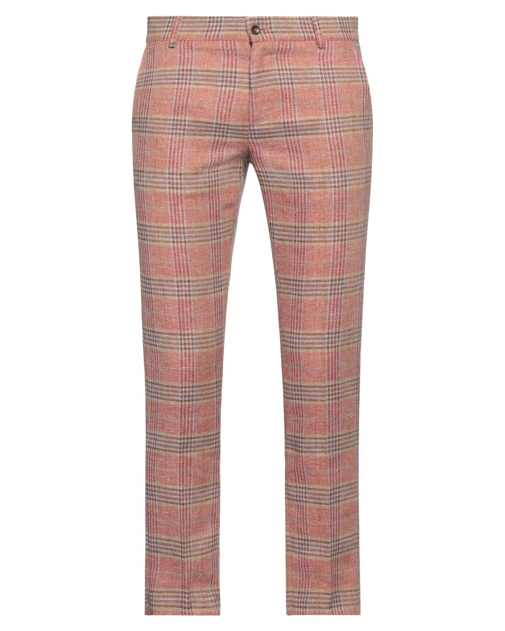 Daniele Alessandrini Pink Brick Pants Polyester, Linen for men