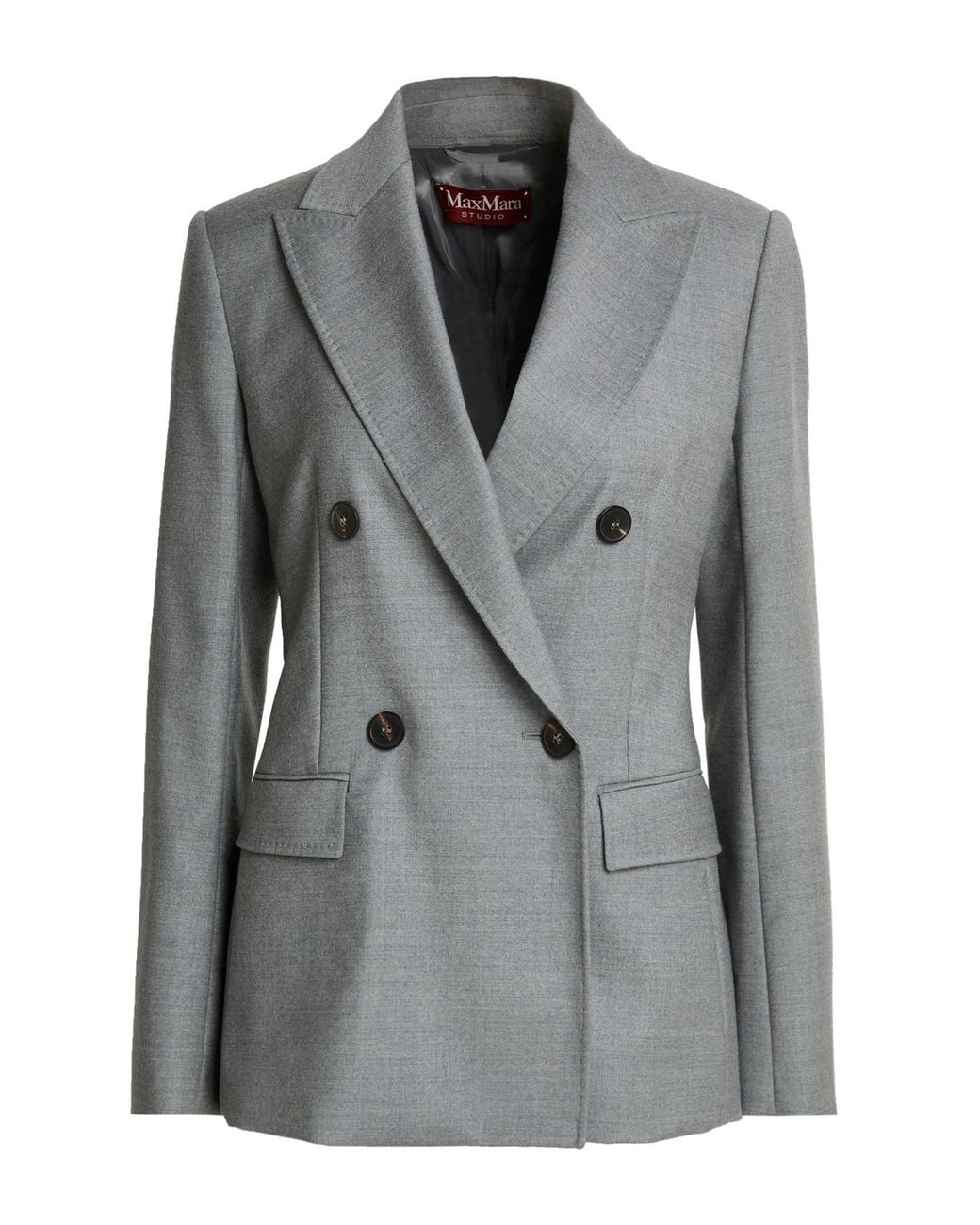 Max Mara Gray Blazer Virgin Wool, Elastane