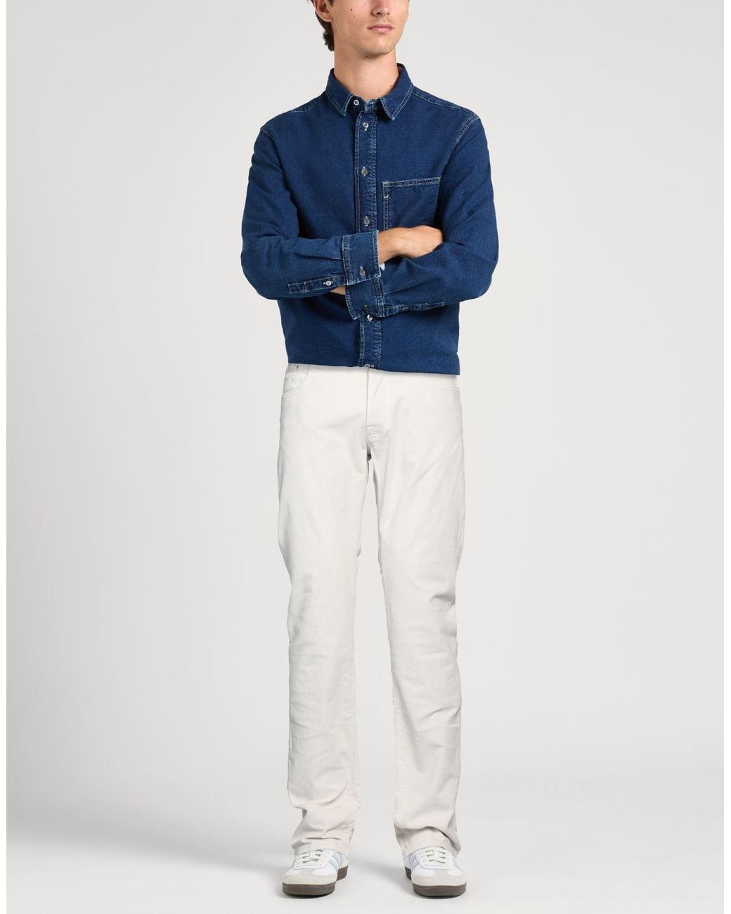 Jacob Cohen White Pants Cotton, Elastane for men