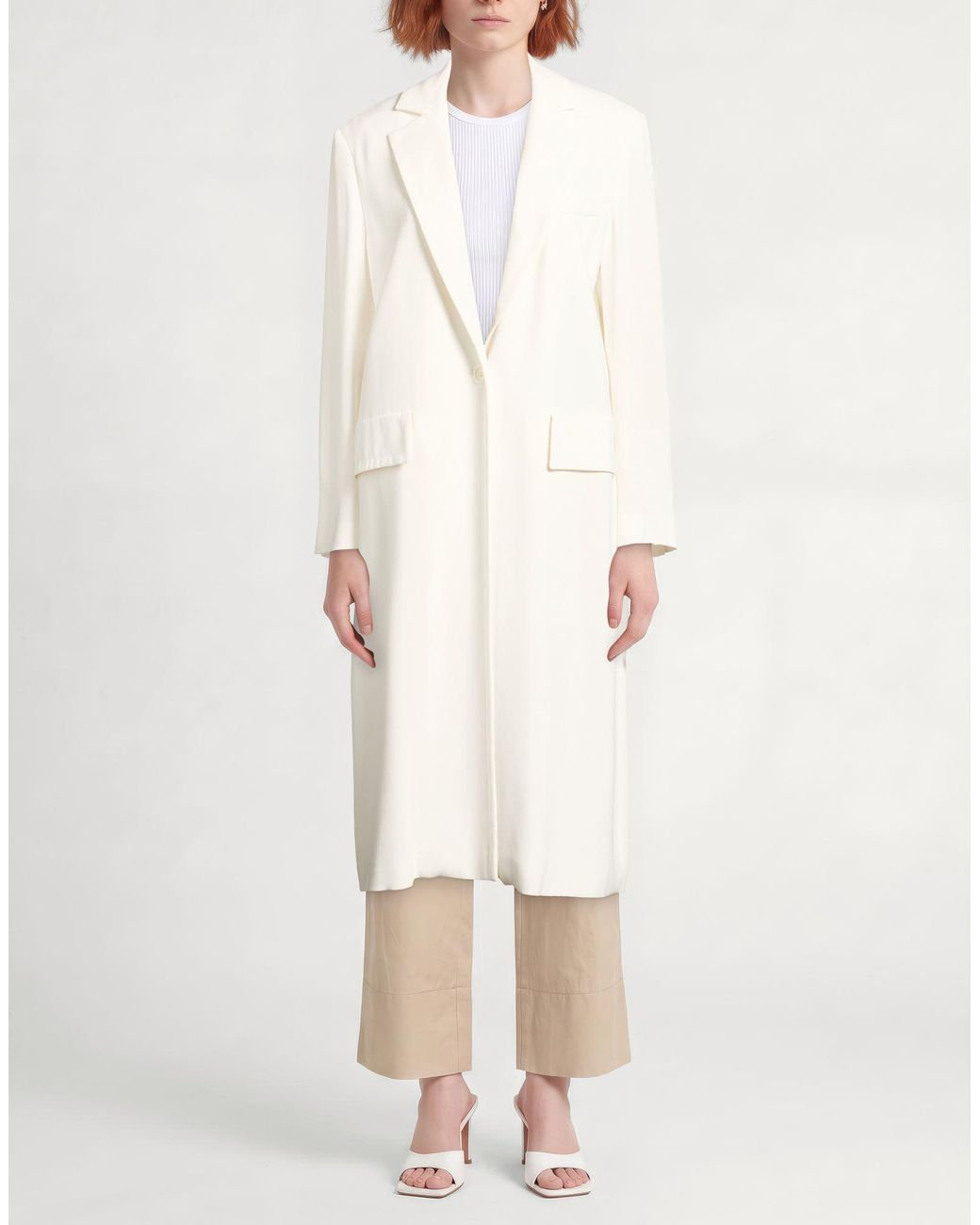 SEVENTY VENEZIA White Overcoat & Trench Coat