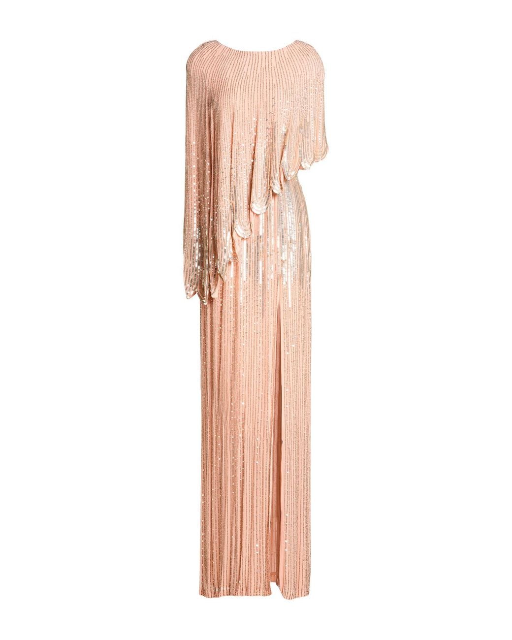 Elisabetta Franchi Pink Maxi Dress Viscose, Plastic, Glass