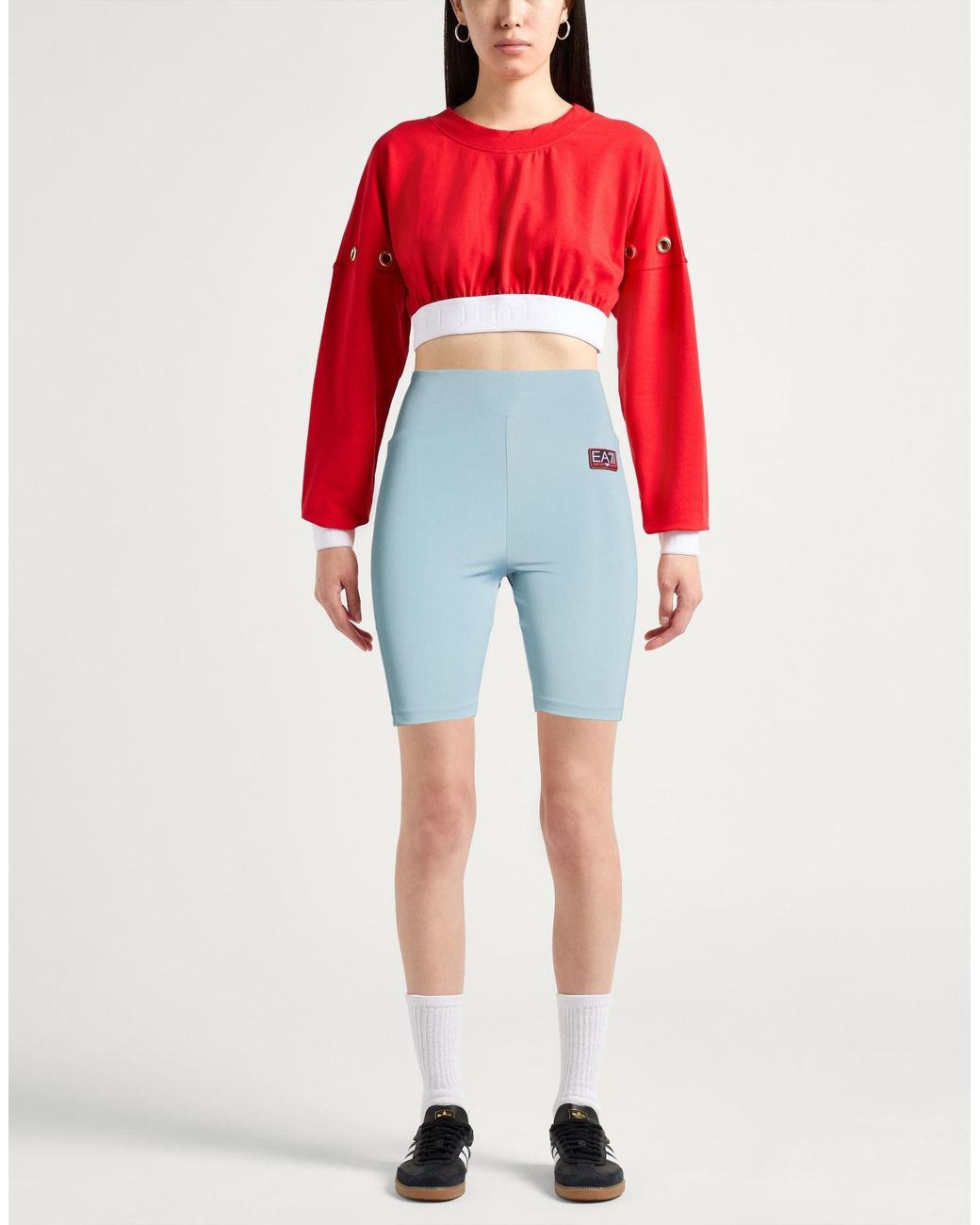 EA7 Blue Shorts & Bermuda Shorts Polyester, Elastane