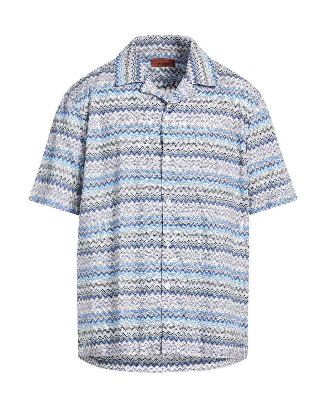 Missoni Blue Azure Shirt Cotton for men