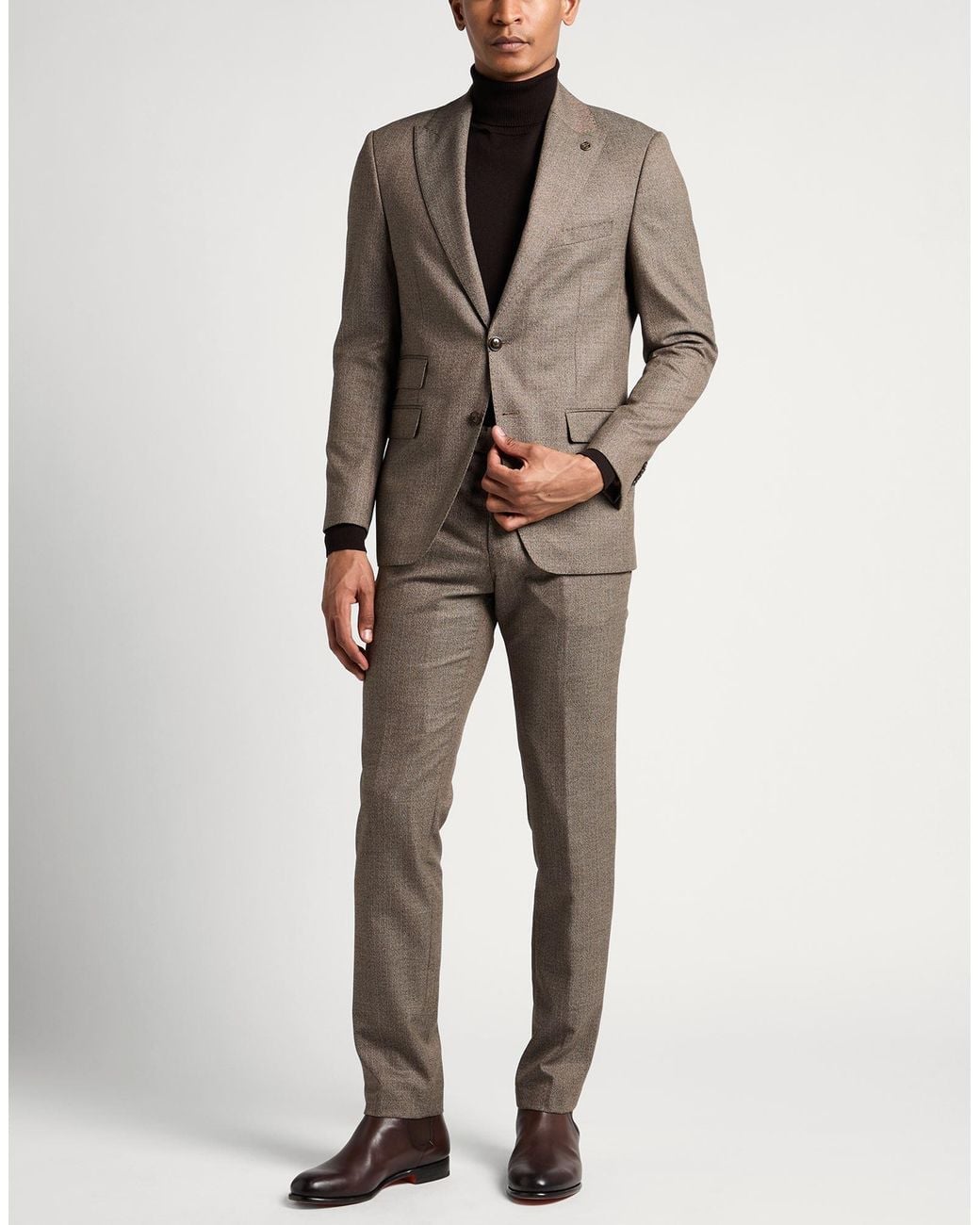 SUIT SARTORIA Brown Suit Pes, Viscose, Elastane for men