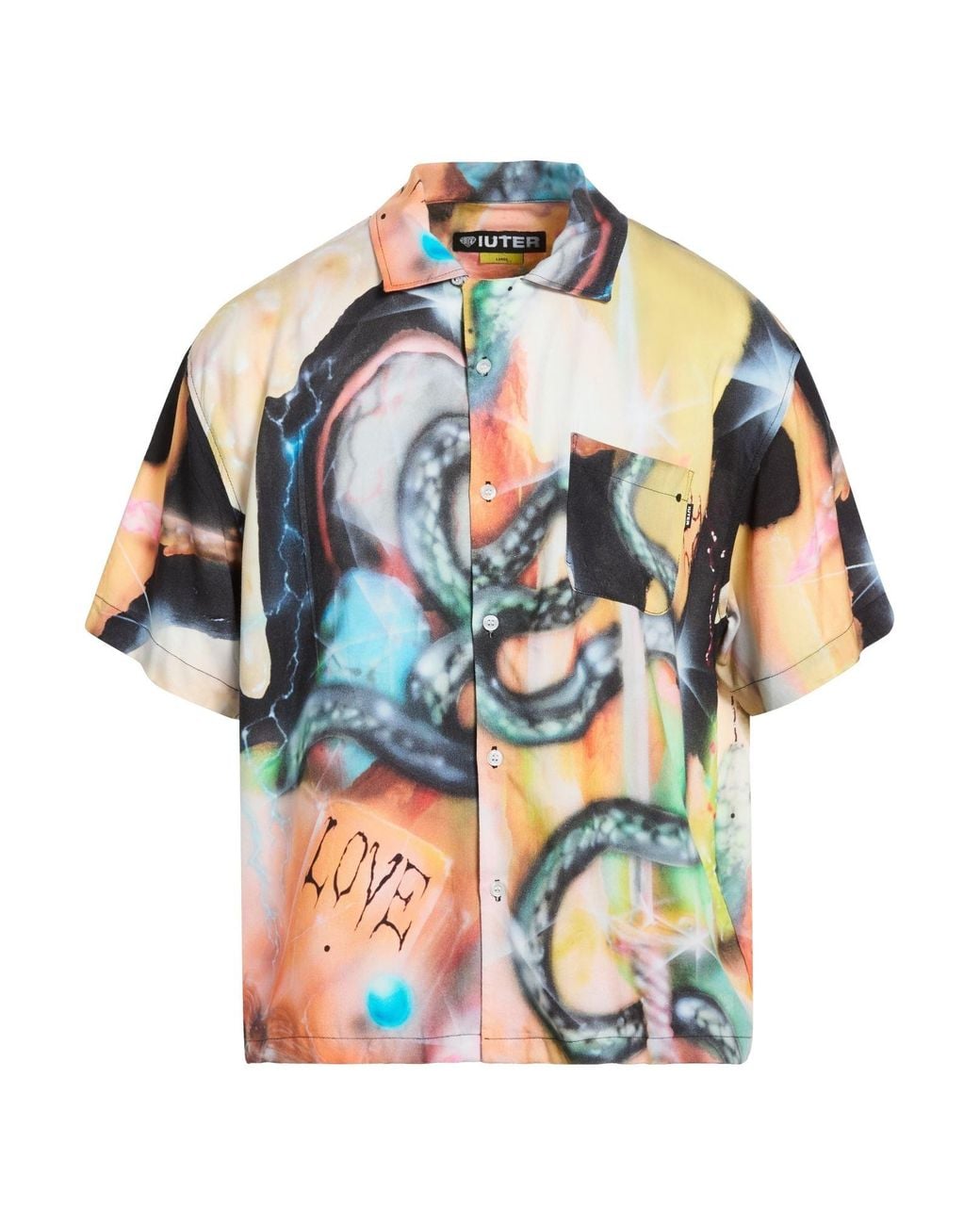 Iuter Blue Shirt Viscose for men