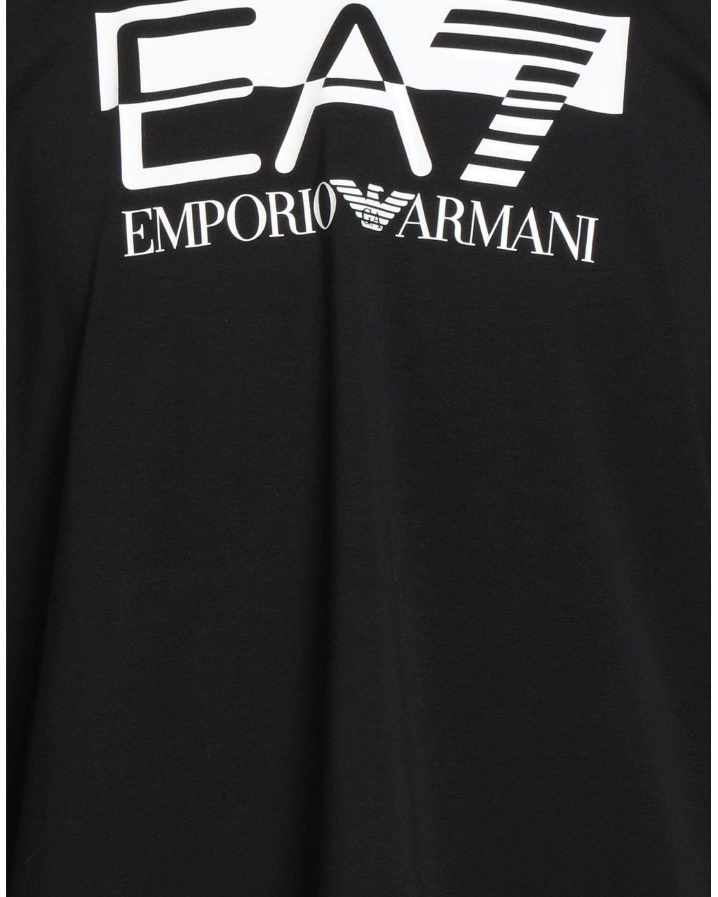 EA7 Black T-Shirt Cotton, Elastane for men