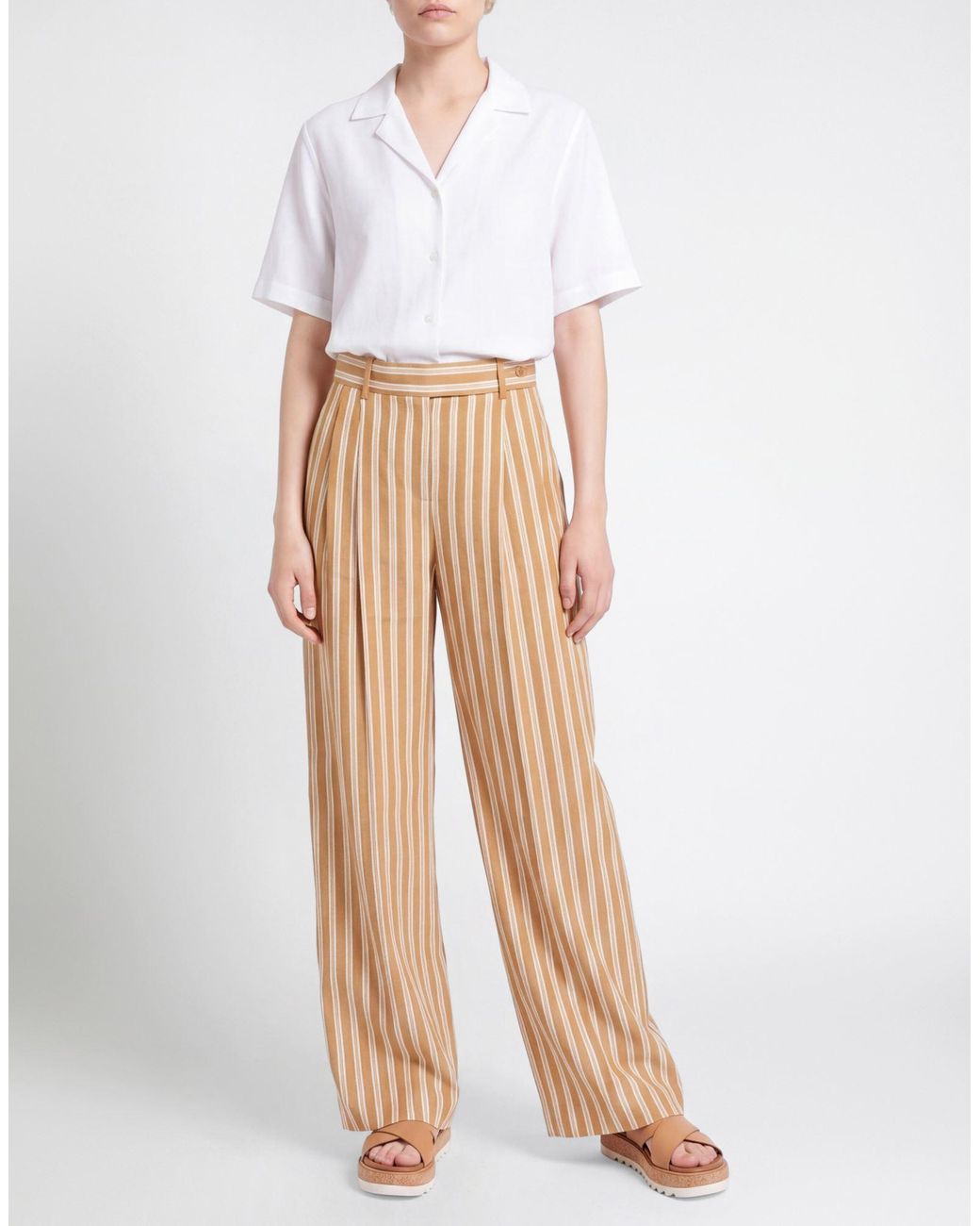 Alberta Ferretti Natural Pants Linen, Viscose