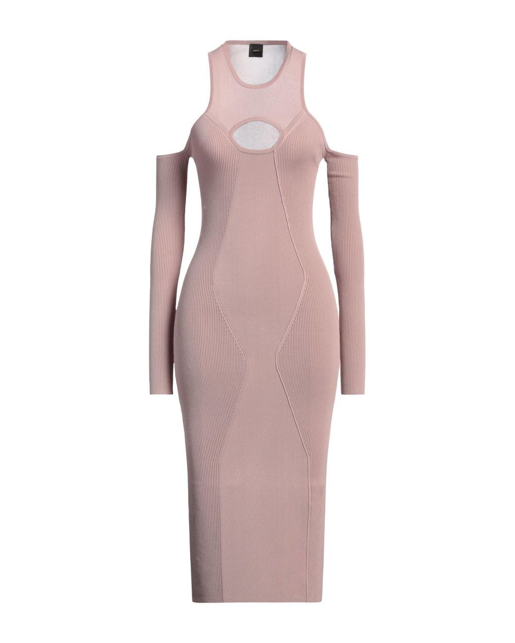 Pinko Pink Midi Dress Viscose, Polyamide, Elastane