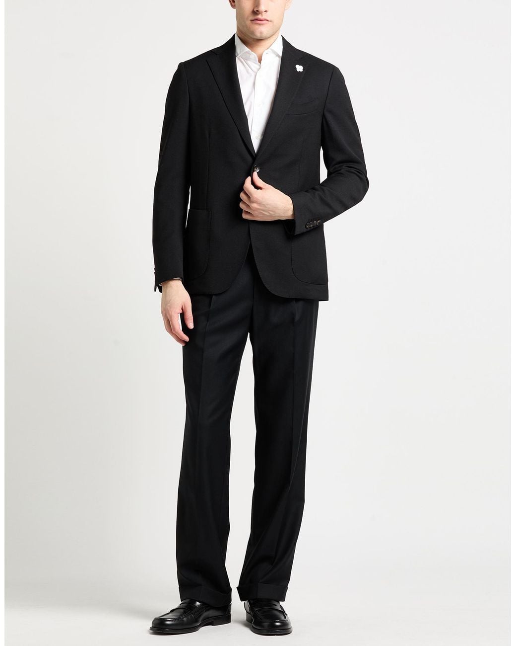 Lardini Black Blazer Polyester, Wool, Elastane for men
