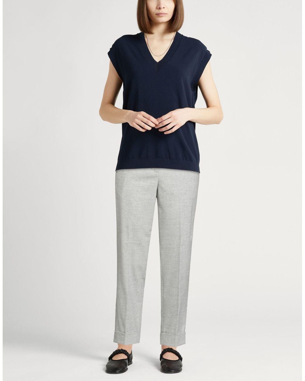 Peserico Gray Light Pants Wool, Polyester, Viscose, Polyamide, Elastane