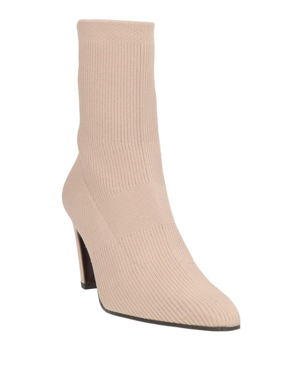 Zinda White Ankle Boots Textile Fibers