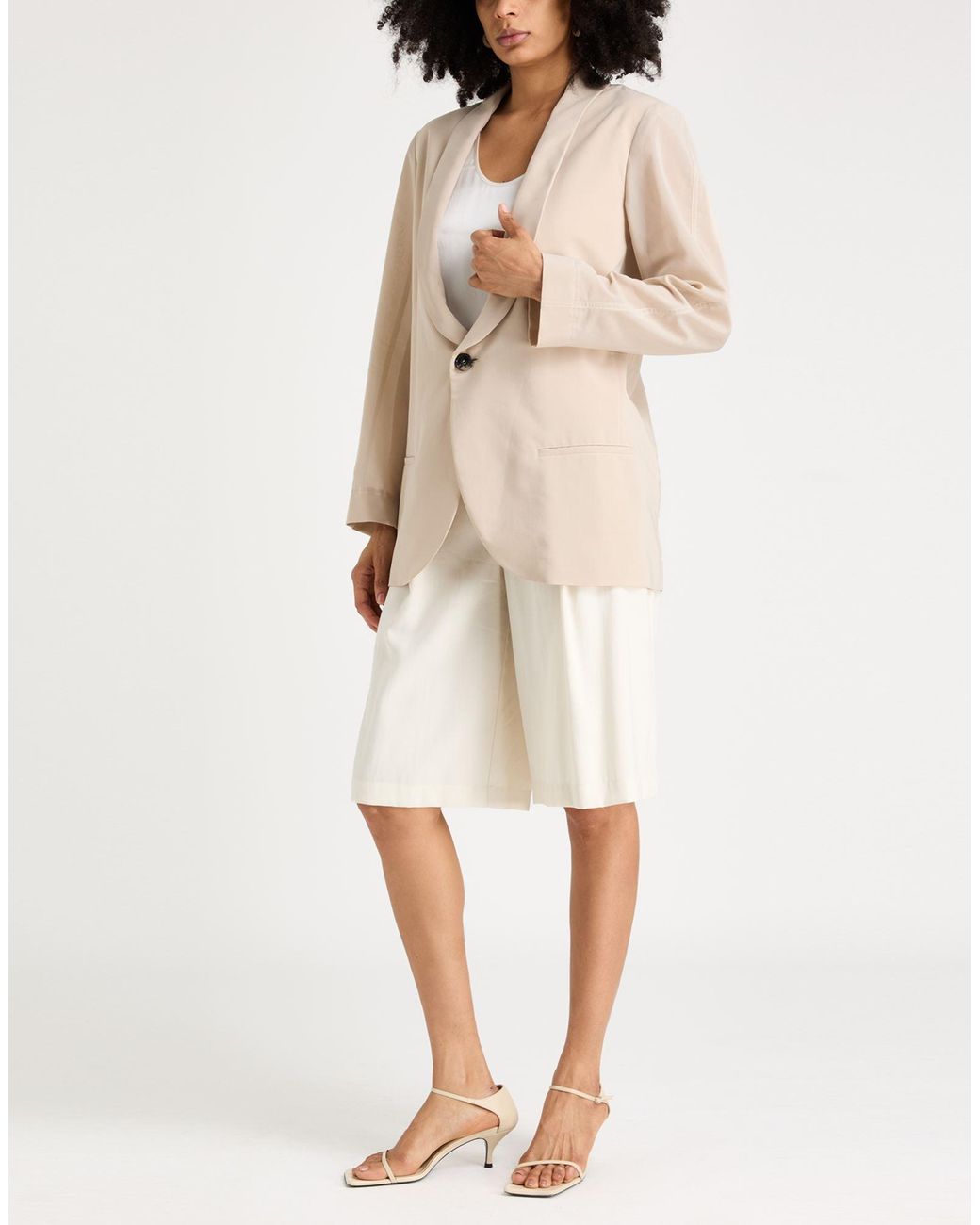 Philosophy Di Lorenzo Serafini Natural Blazer Polyester, Cotton