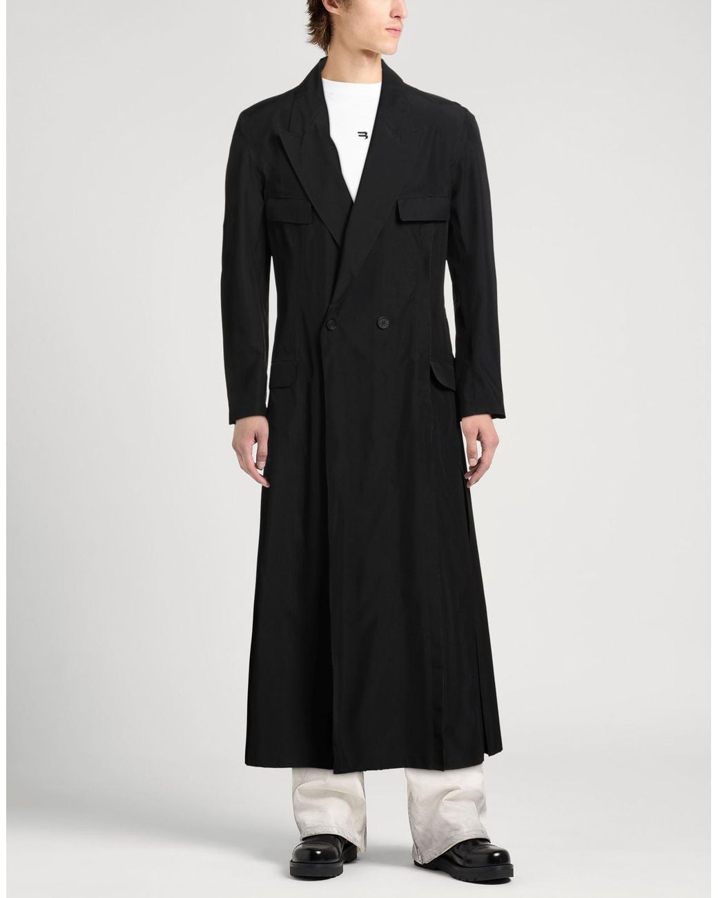 Y-3 Black Overcoat & Trench Coat for men